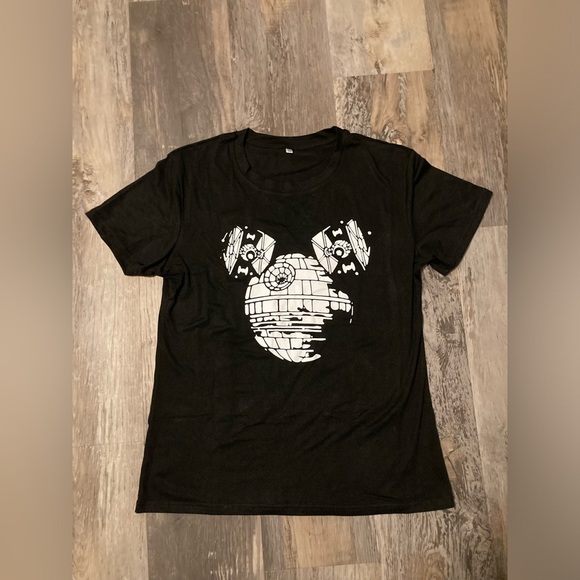 Death Star Mickey ears inspired black t shirt - Picture 2 of 4